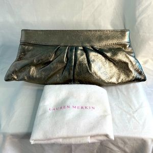 Lauren Merkin Pleated Metallic Clutch